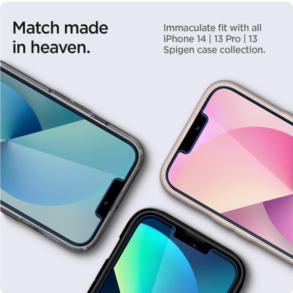 Spigen Tempered Glass Screen Protector designed for iPhone 14/ 13 / 13 Pro - Picture 6 of 8
